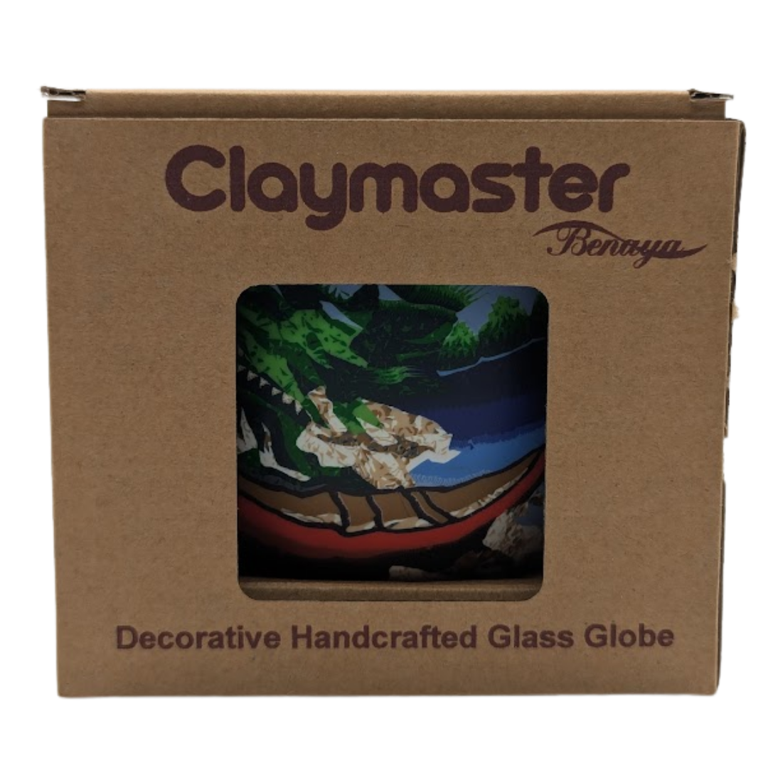 Lampe de table Claymaster – Design Canoe rouge, sous coffret cadeau