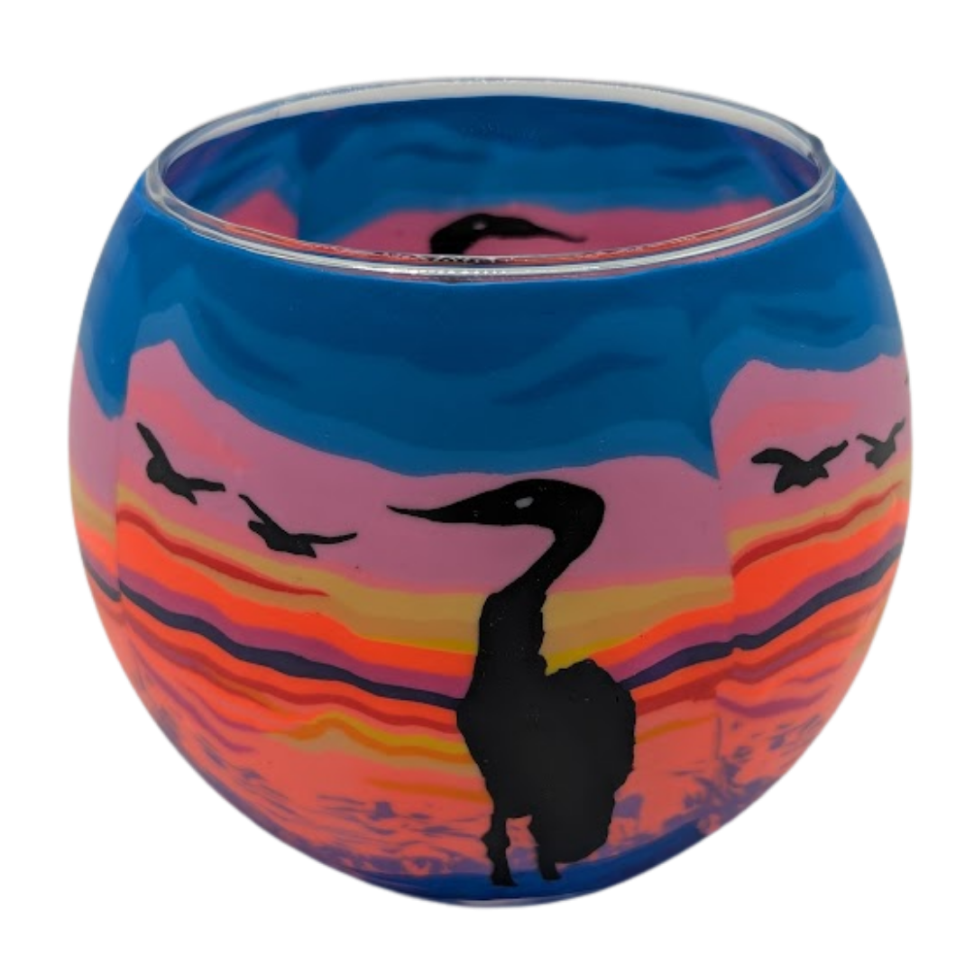 Claymaster Light Globe – Heron Sunset Design, Gift Boxed
