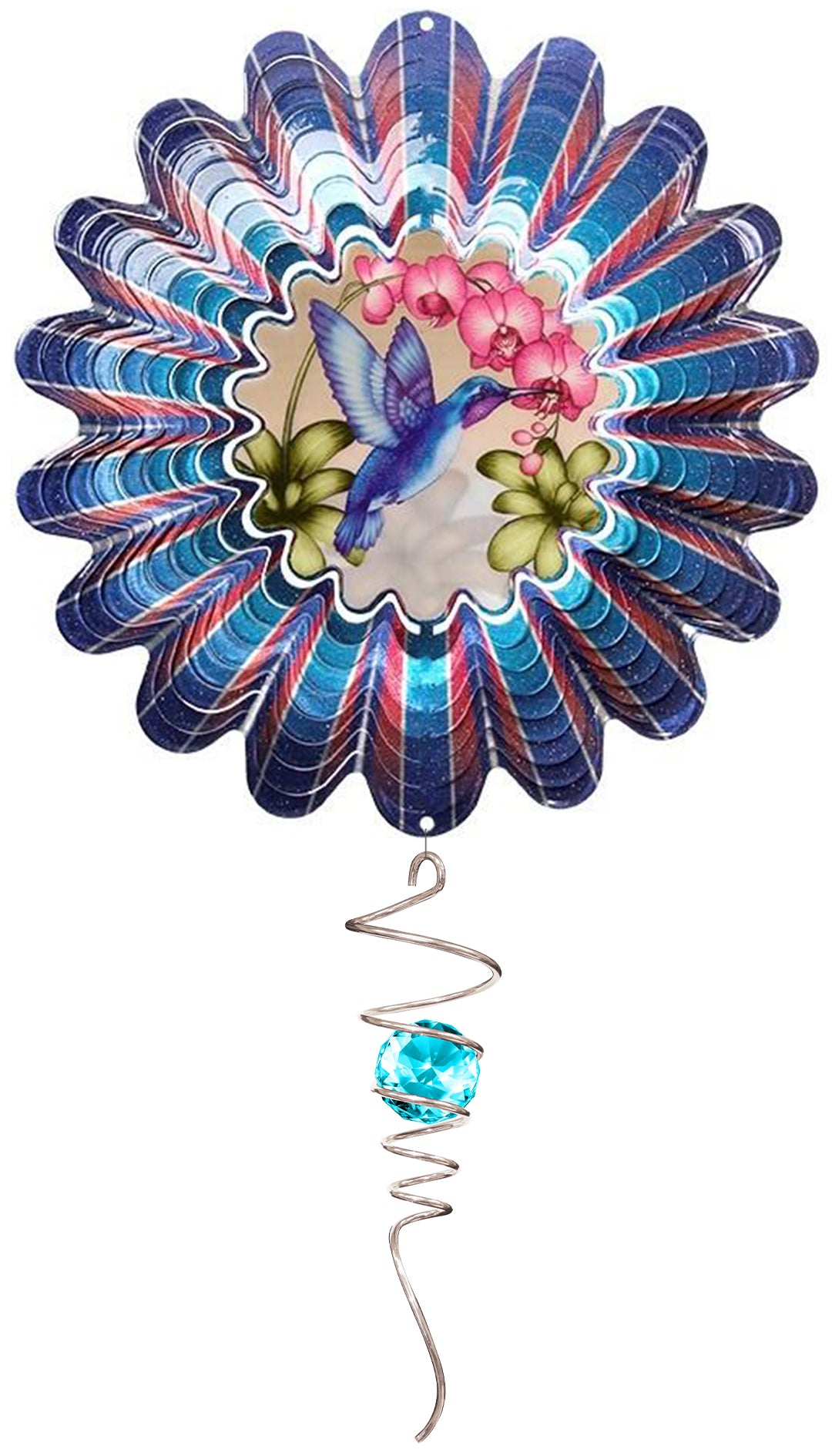 Red Sepia Hummingbird Wind Spinner Gift Set – Crystal Twister, 12"